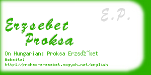 erzsebet proksa business card